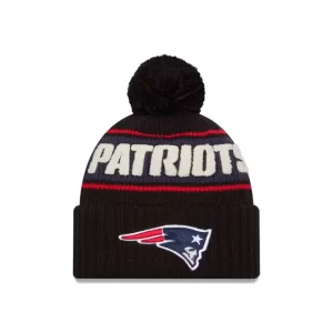 Caps* New England Patriots 2024 Cold Weather Black Pom Knit Hat - KTGCaps - Baseball caps for various teams, purchased online at a discount