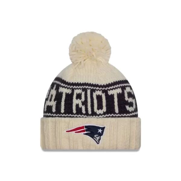 Caps* New England Patriots 2024 Cold Weather Chrome Pom Knit Hat - KTGCaps - Baseball caps for various teams, purchased online at a discount