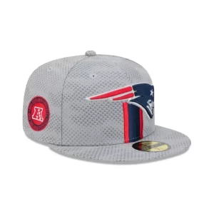 Caps* New England Patriots 2024 Sideline Gray 59FIFTY Fitted Hat - KTGCaps - Baseball caps for various teams, purchased online at a discount