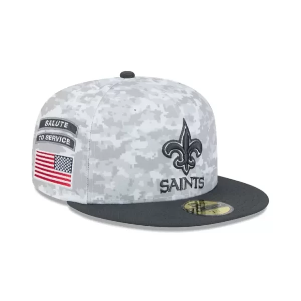 Caps* New Orleans Saints 2024 Salute to Service 59FIFTY Fitted Hat - KTGCaps - Baseball caps for various teams, purchased online at a discount