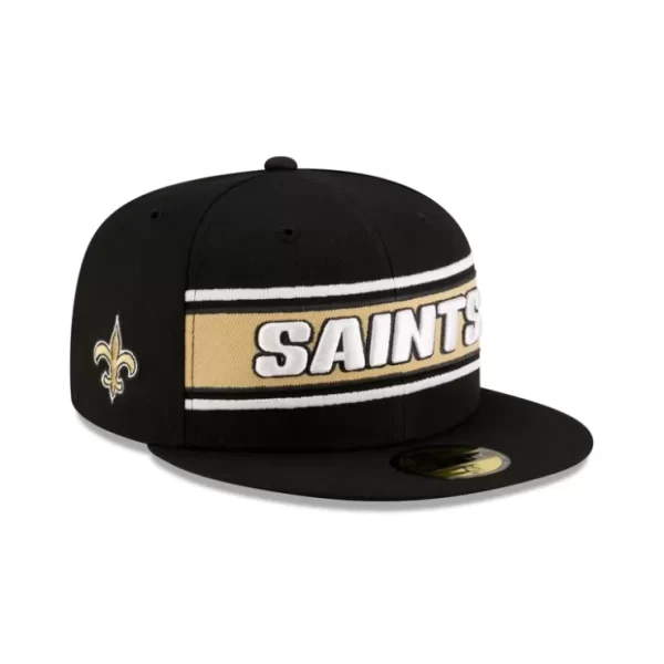 Caps* New Orleans Saints 2024 Sideline Black 59FIFTY Fitted Hat - KTGCaps - Baseball caps for various teams, purchased online at a discount