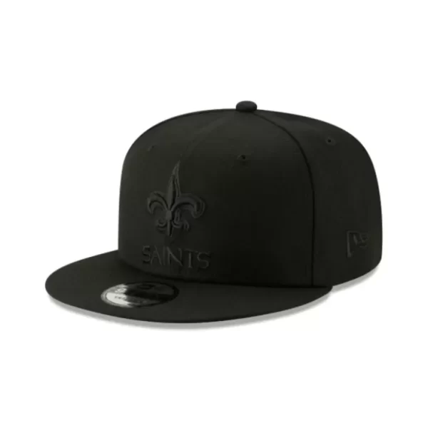 Caps* New Orleans Saints Basic Black On Black 9FIFTY Snapback Hat - KTGCaps - Baseball caps for various teams, purchased online at a discount
