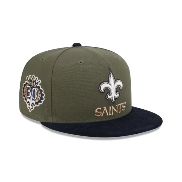 Caps* New Orleans Saints Olive Green 59FIFTY Fitted Hat - KTGCaps - Baseball caps for various teams, purchased online at a discount