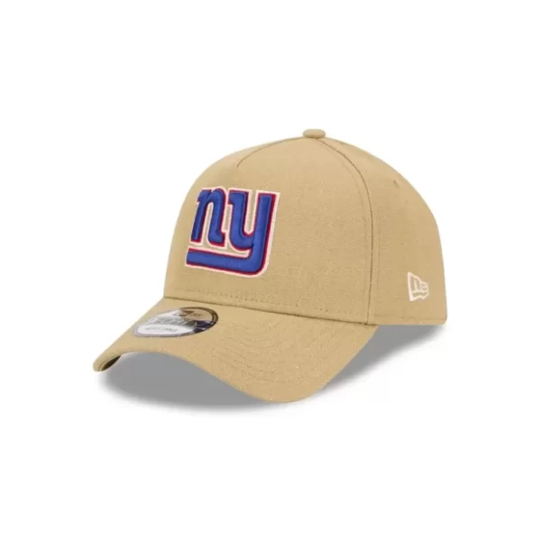 Caps* New York Giants Logo Essentials Khaki 9FORTY AFrame Snapback Hat - KTGCaps - Baseball caps for various teams, purchased online at a discount